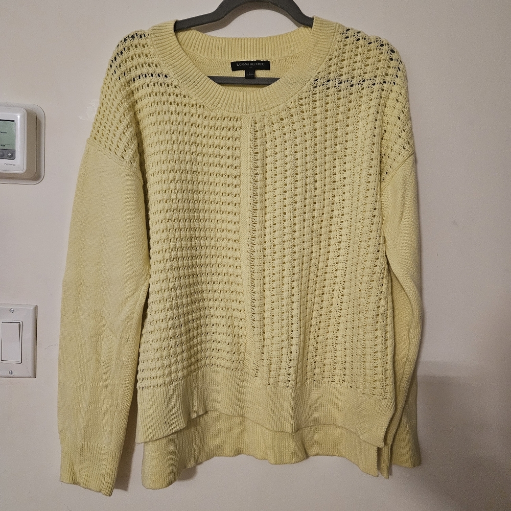 Banana Republic Open Stitch Crew Neck Sweater